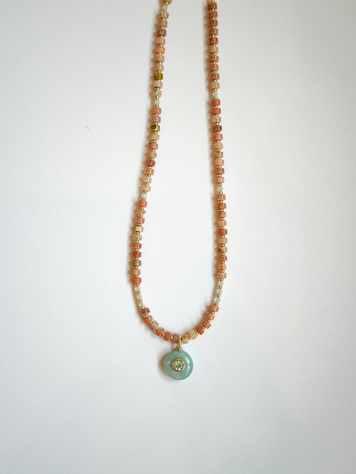 Strawberry quartz and aquamarine