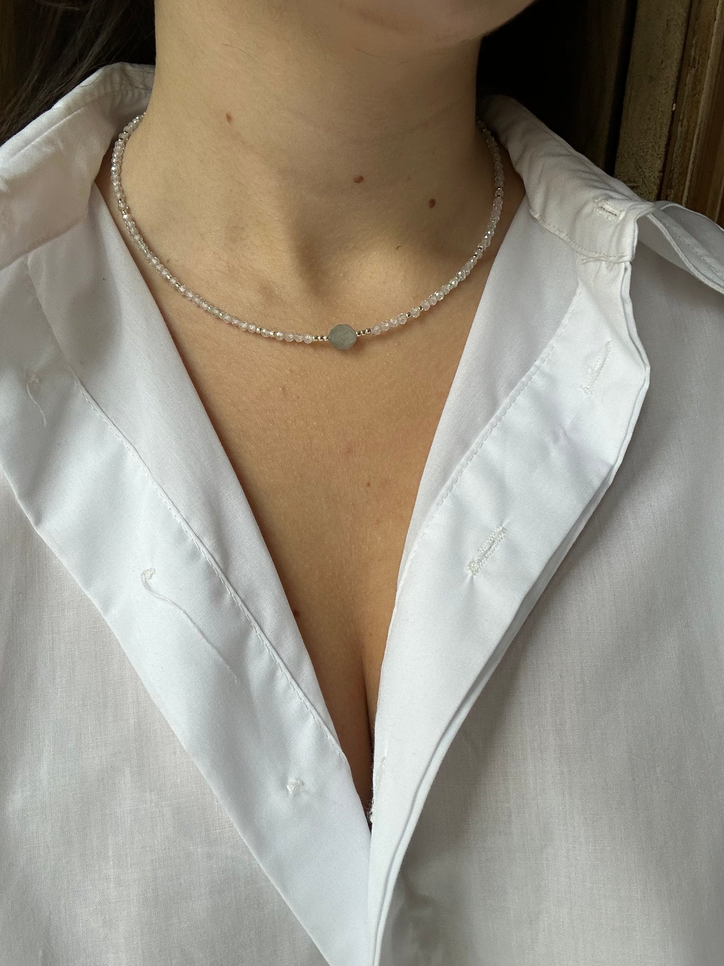 Swarovski and Aquamarine Necklace
