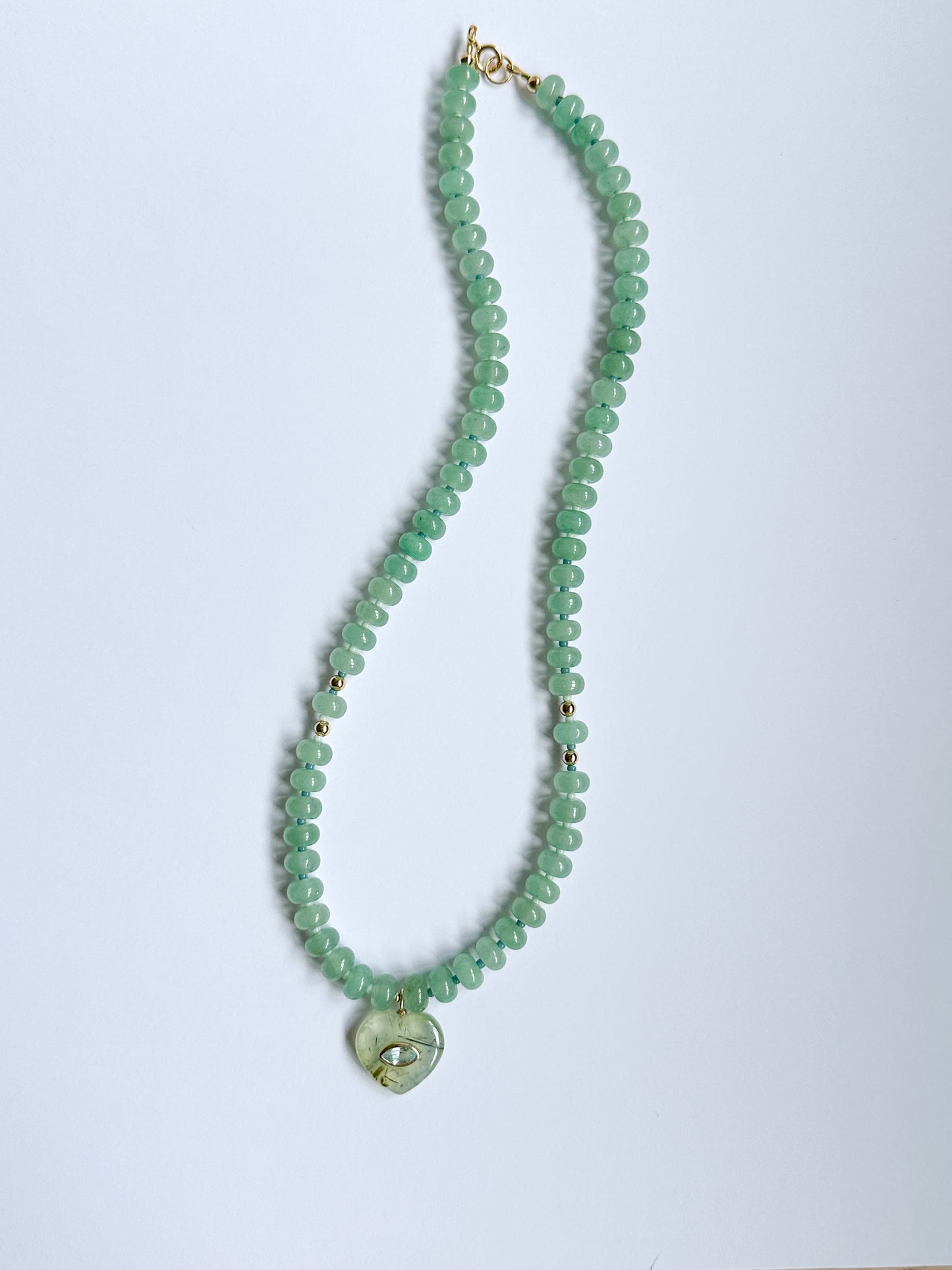 Aventurine with prehnite heart