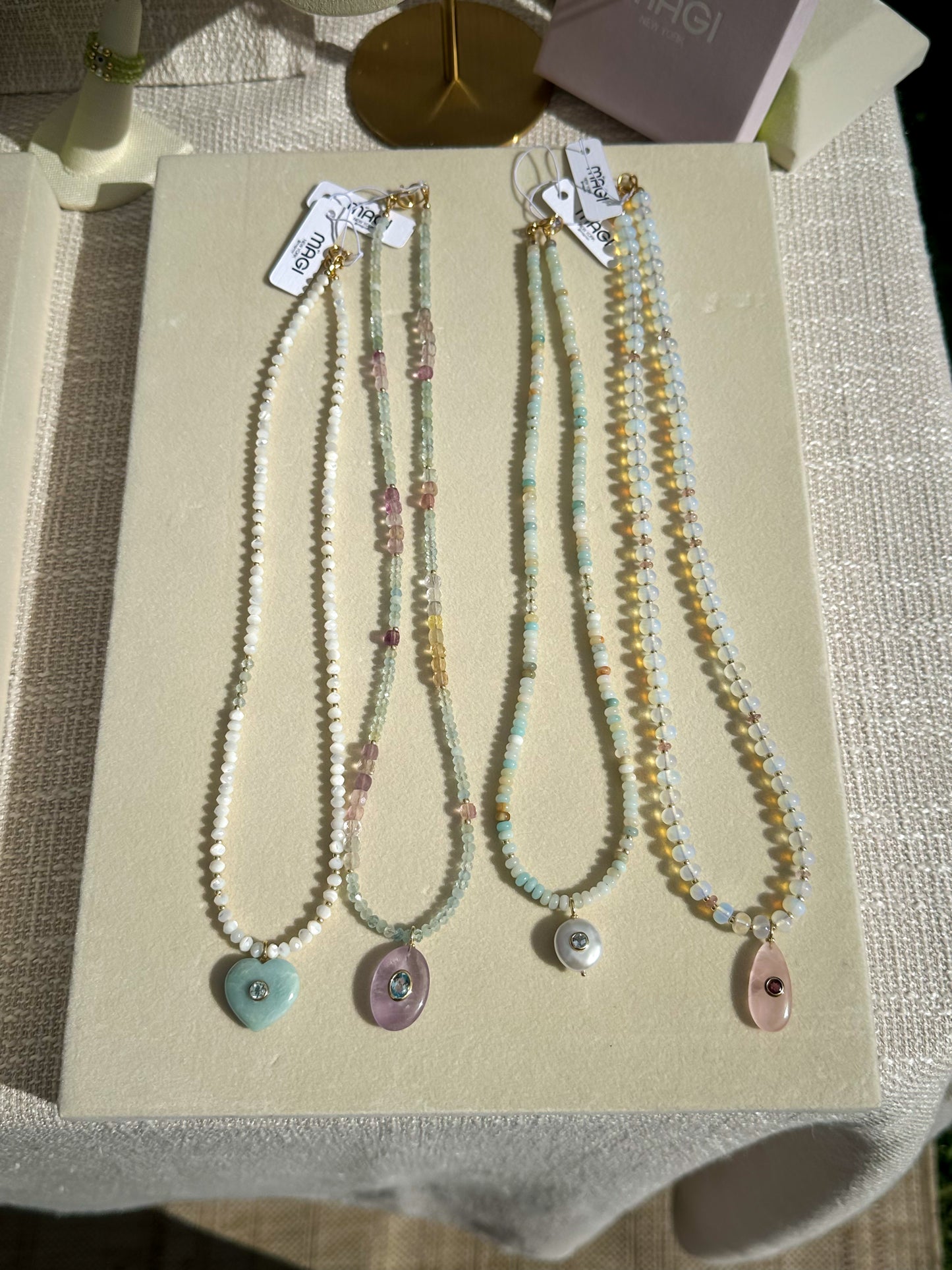 Amethyst and Aquamarine Mixed Gem Necklace