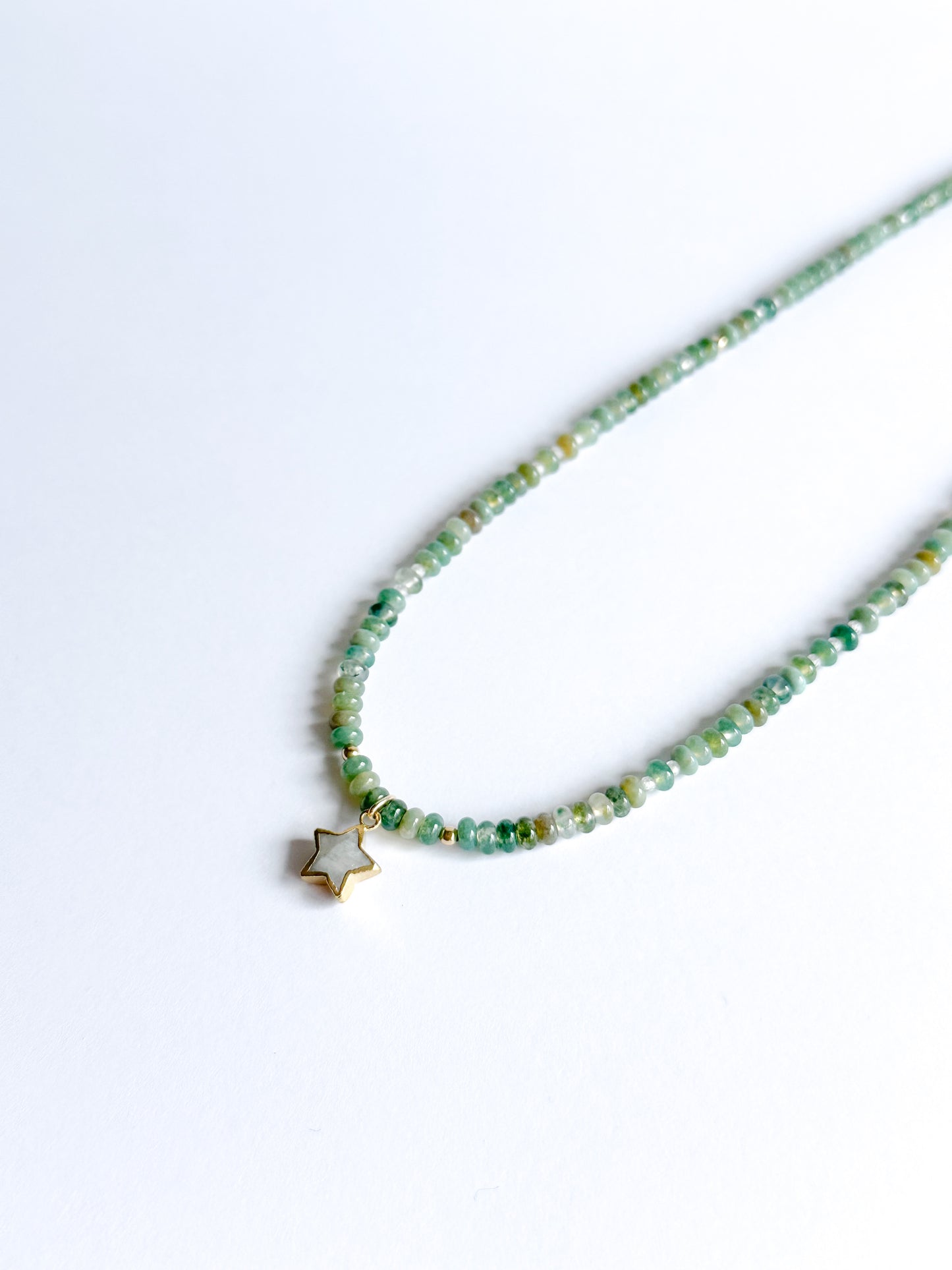 Moss Agate with Star Charm