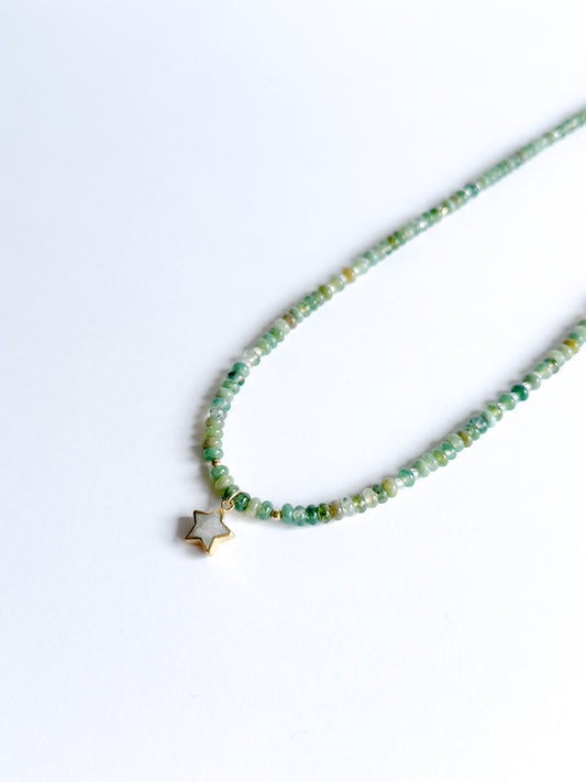 Moss Agate with Star Charm