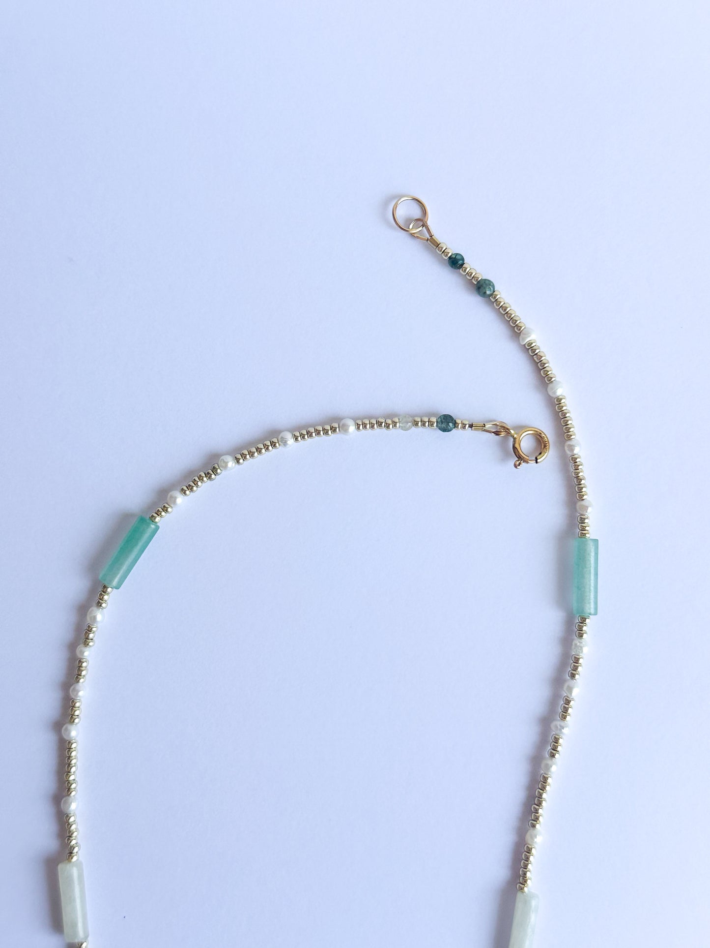 Prehnite Smokey Quartz Pendant with Jade