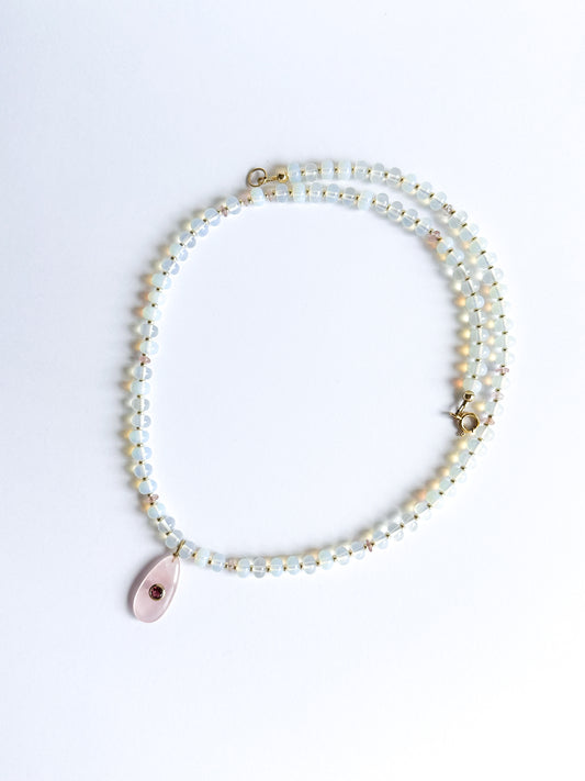 Opalite with Rose Quartz Teardrop