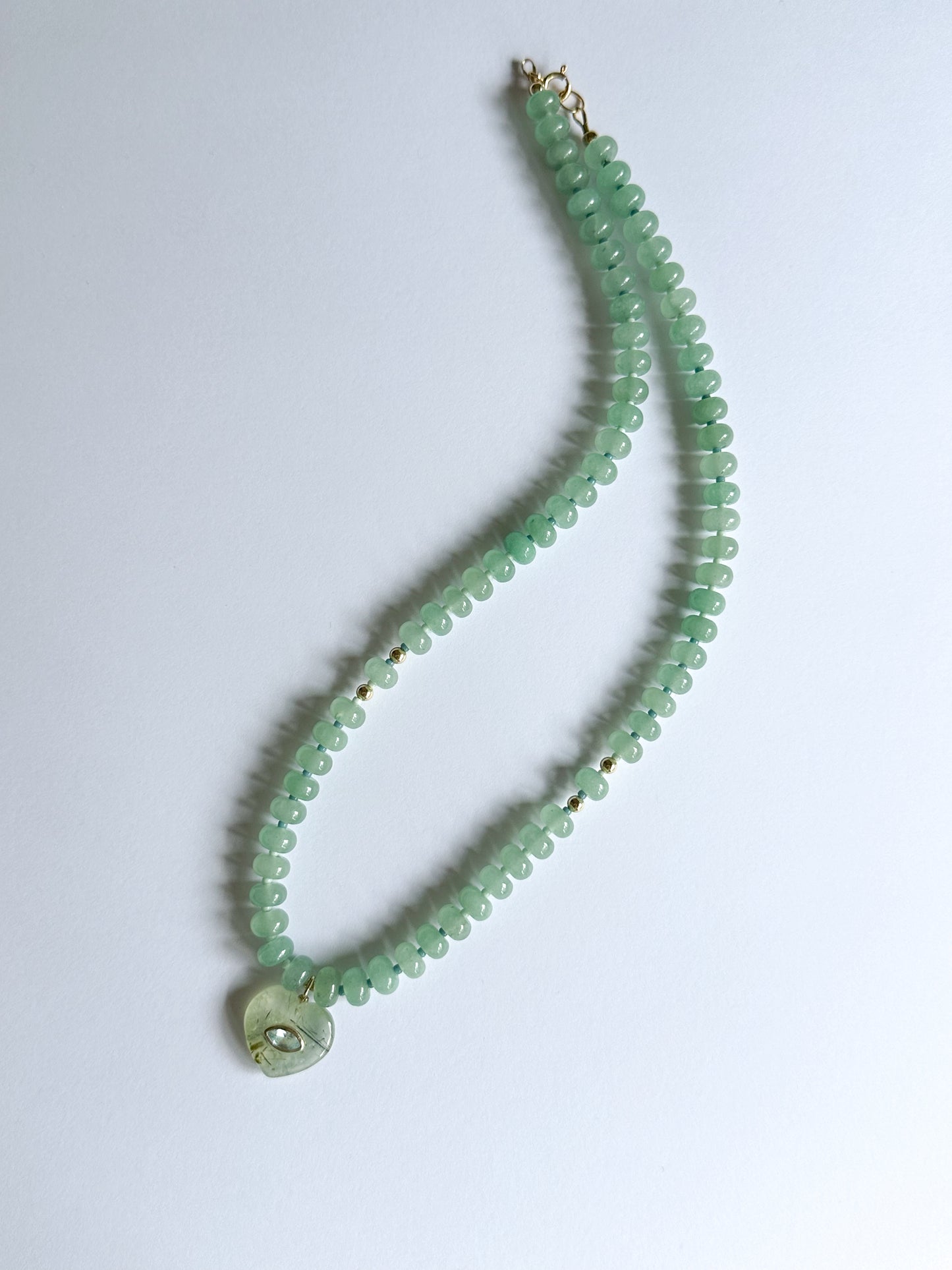 Aventurine with prehnite heart
