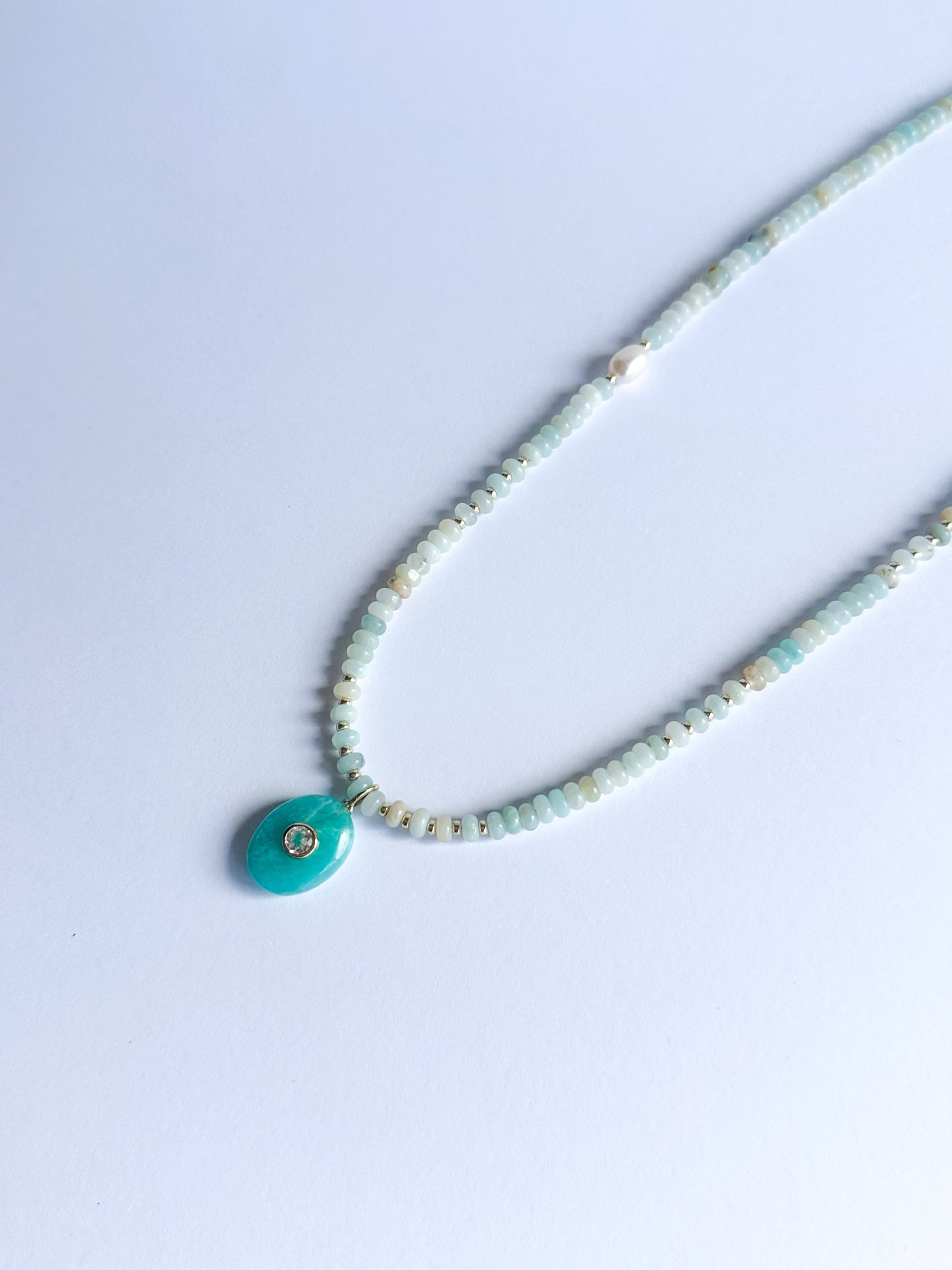 Amazonite with Turquoise Pendant