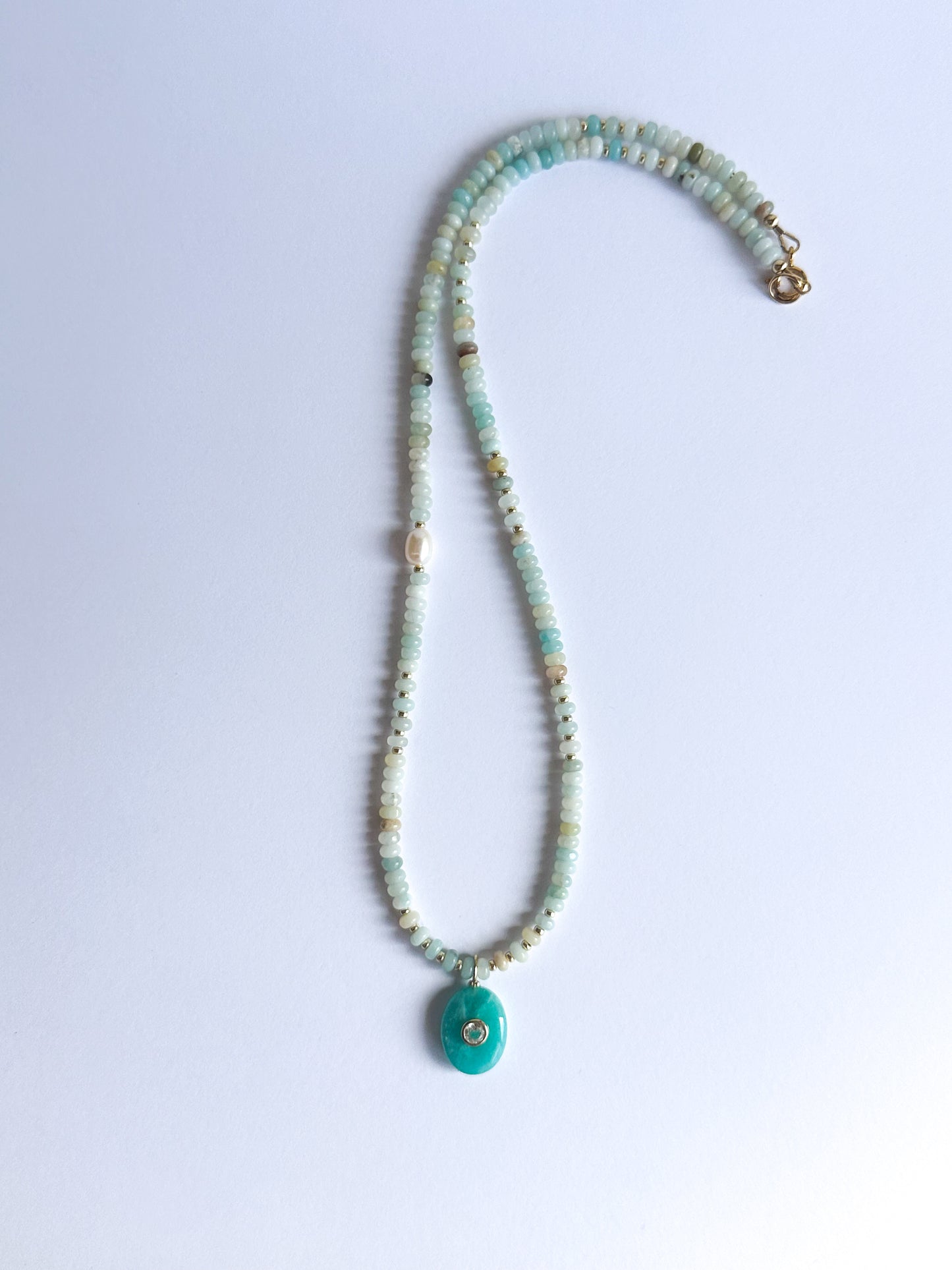 Amazonite with Turquoise Pendant