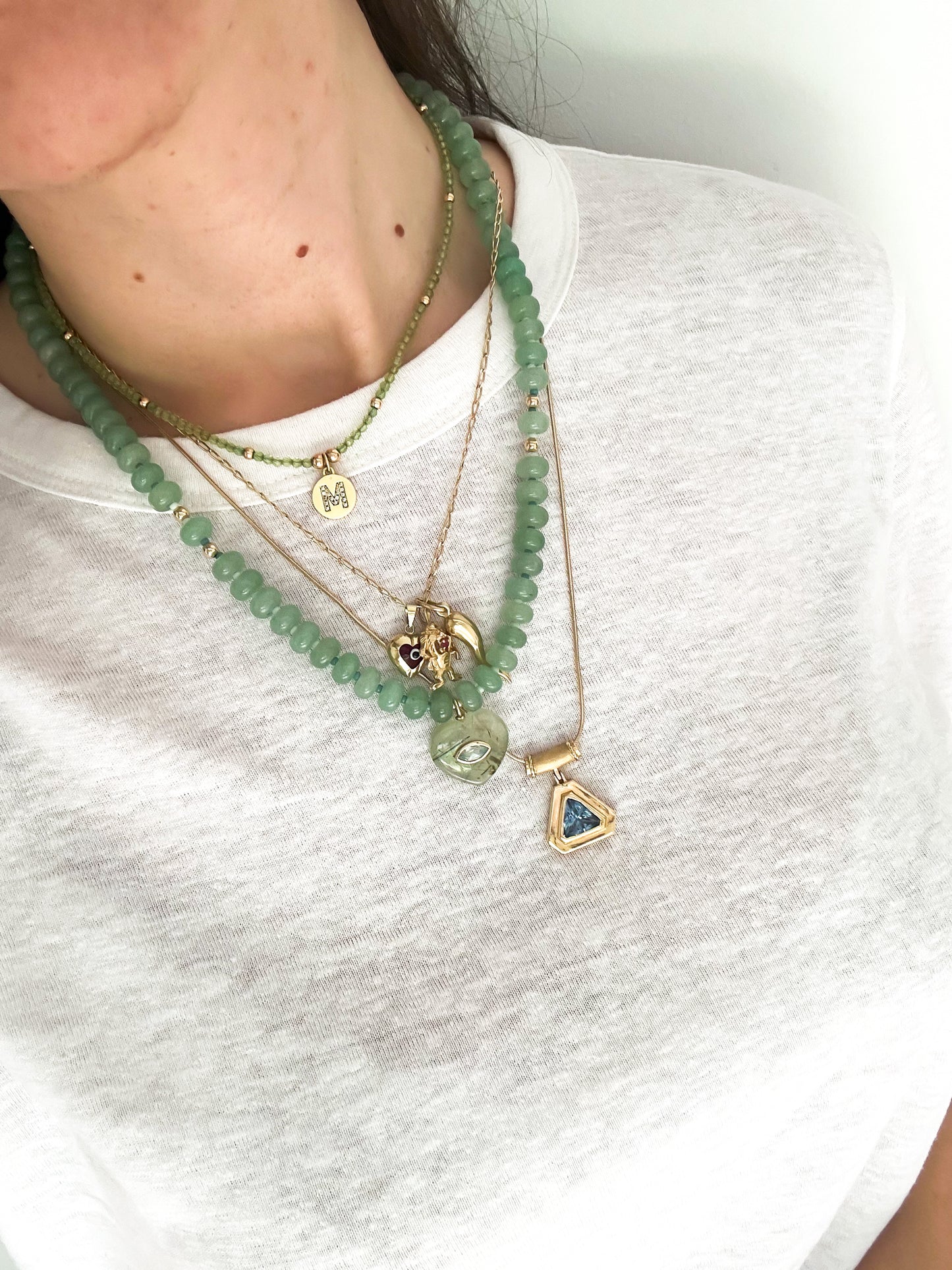 Aventurine with prehnite heart