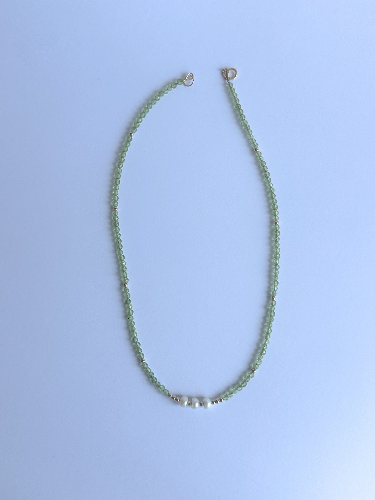 Peridot with Triple Pearls