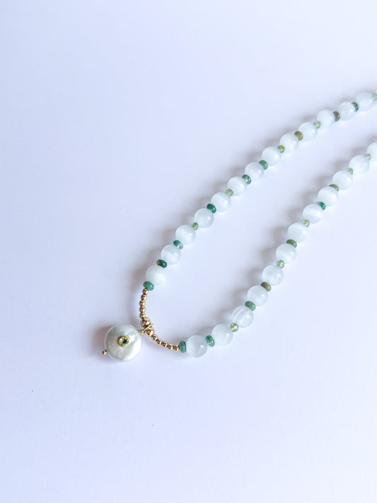 Cat Eye with Freshwater Pearl