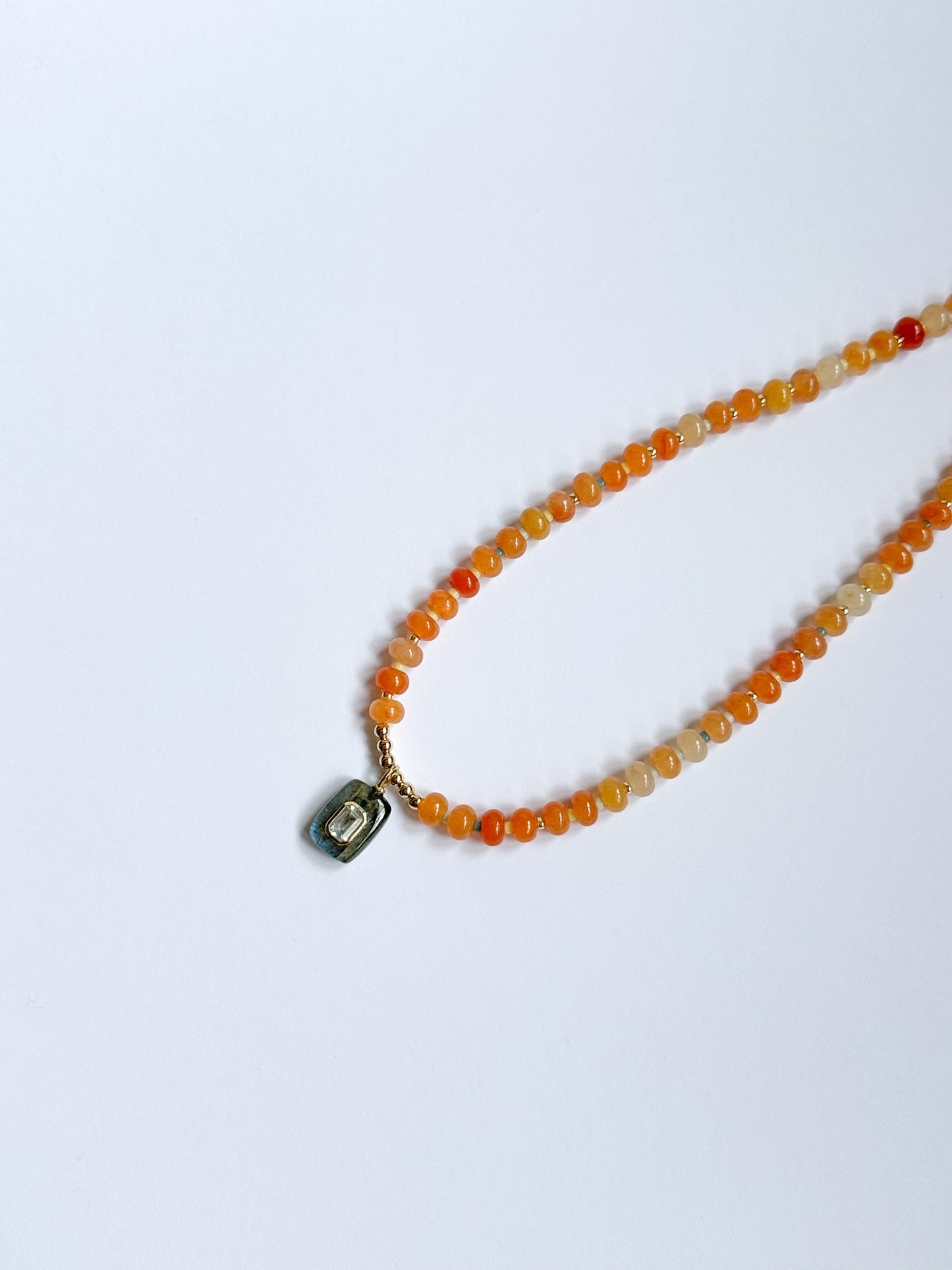Firey Orange Aventurine with Smokey Quartz