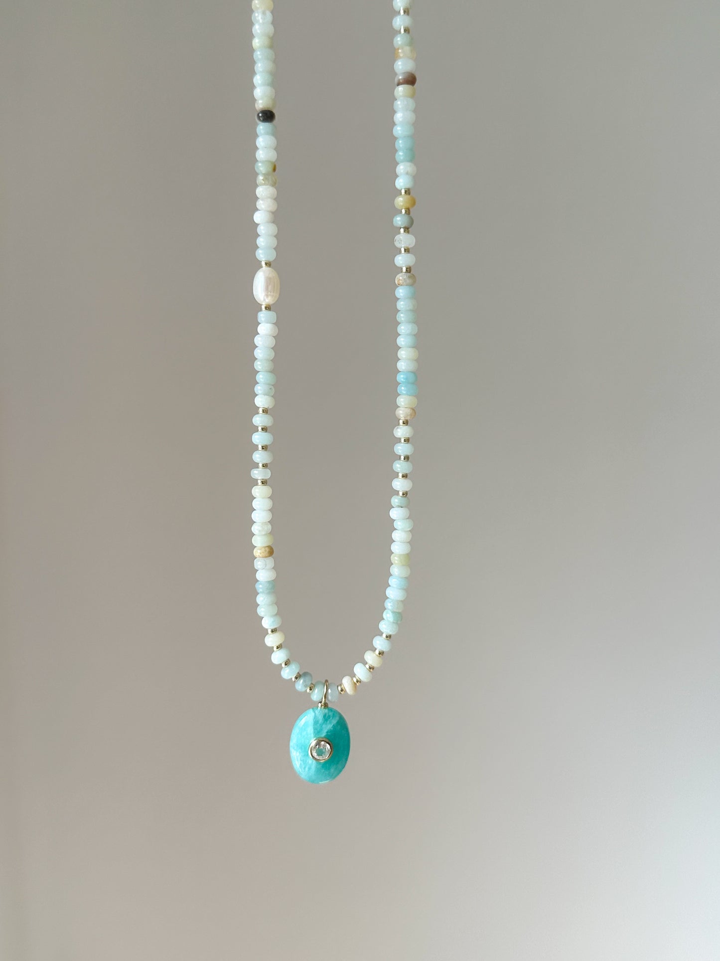 Amazonite with Turquoise Pendant