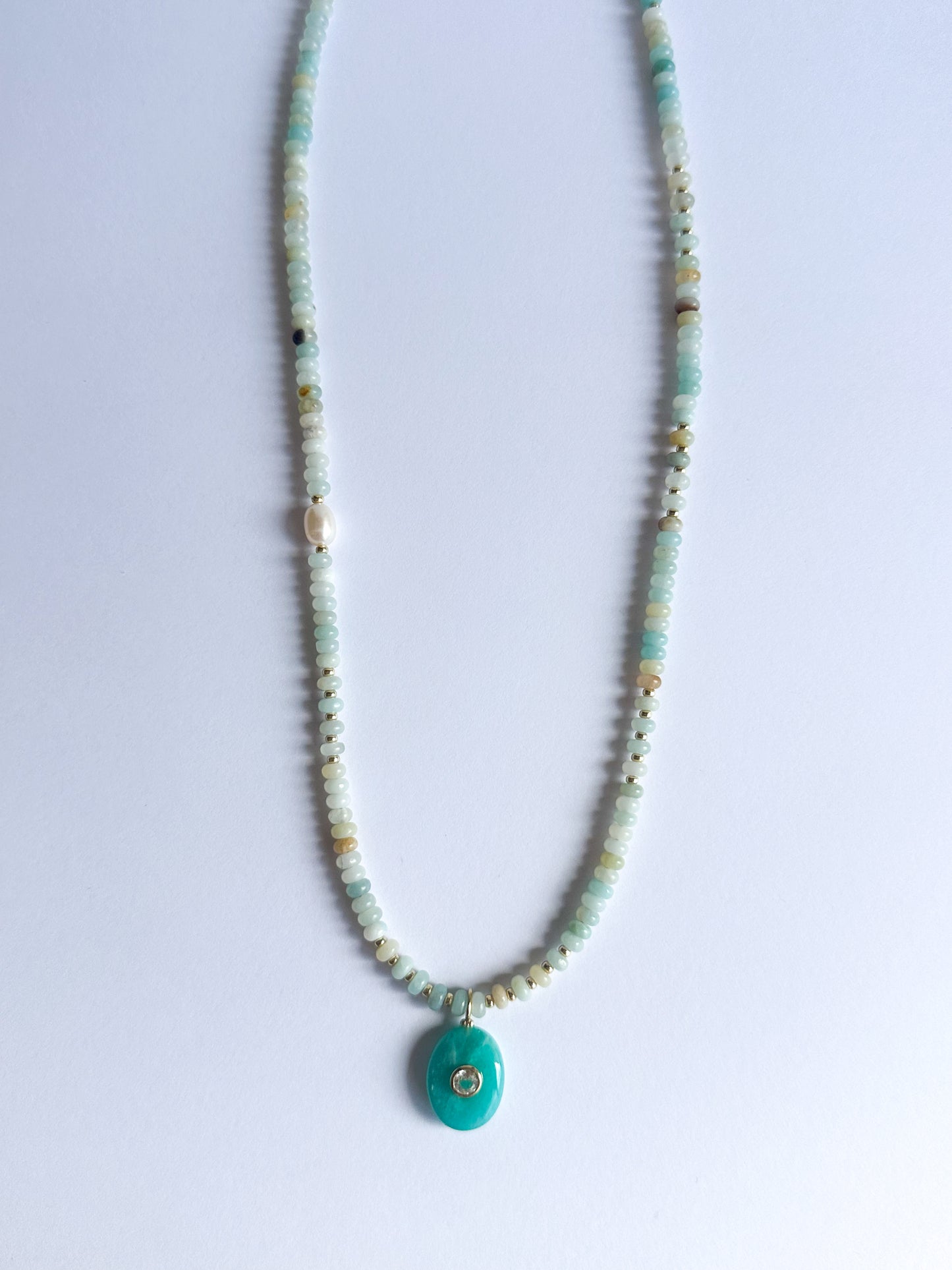 Amazonite with Turquoise Pendant