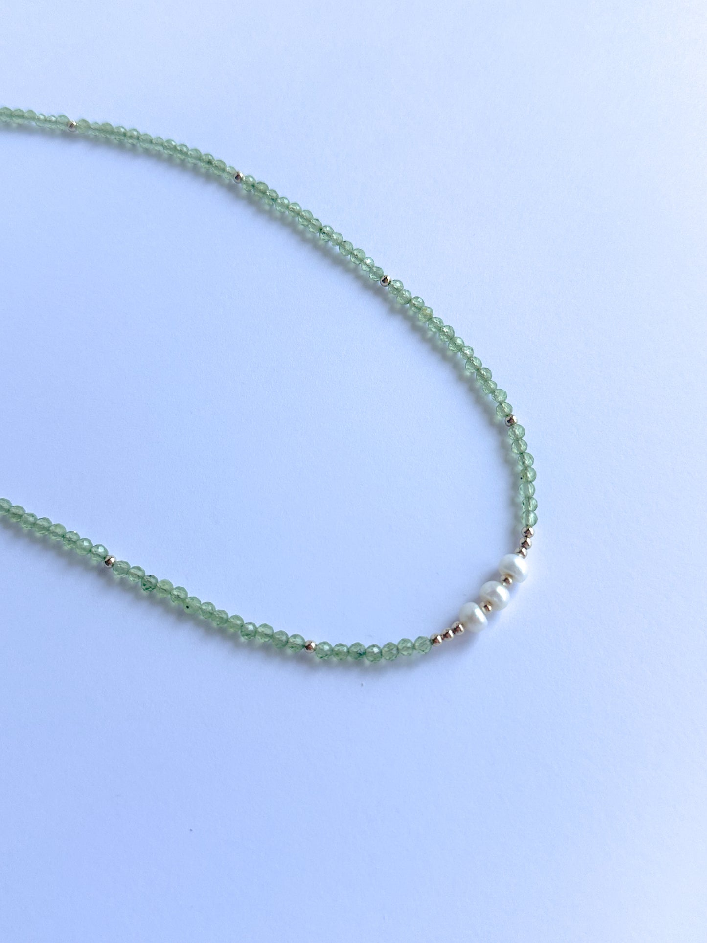 Peridot with Triple Pearls