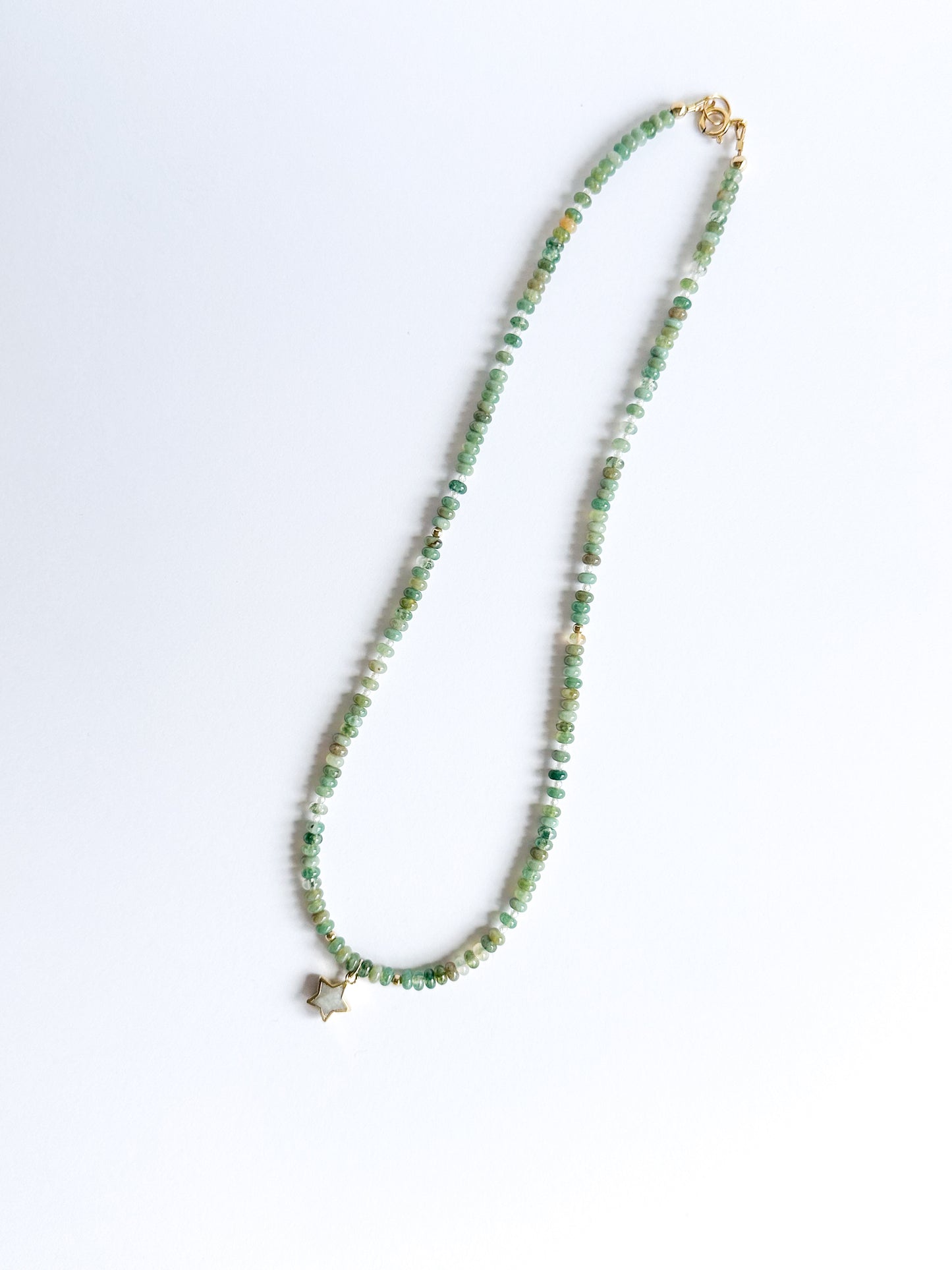 Moss Agate with Star Charm