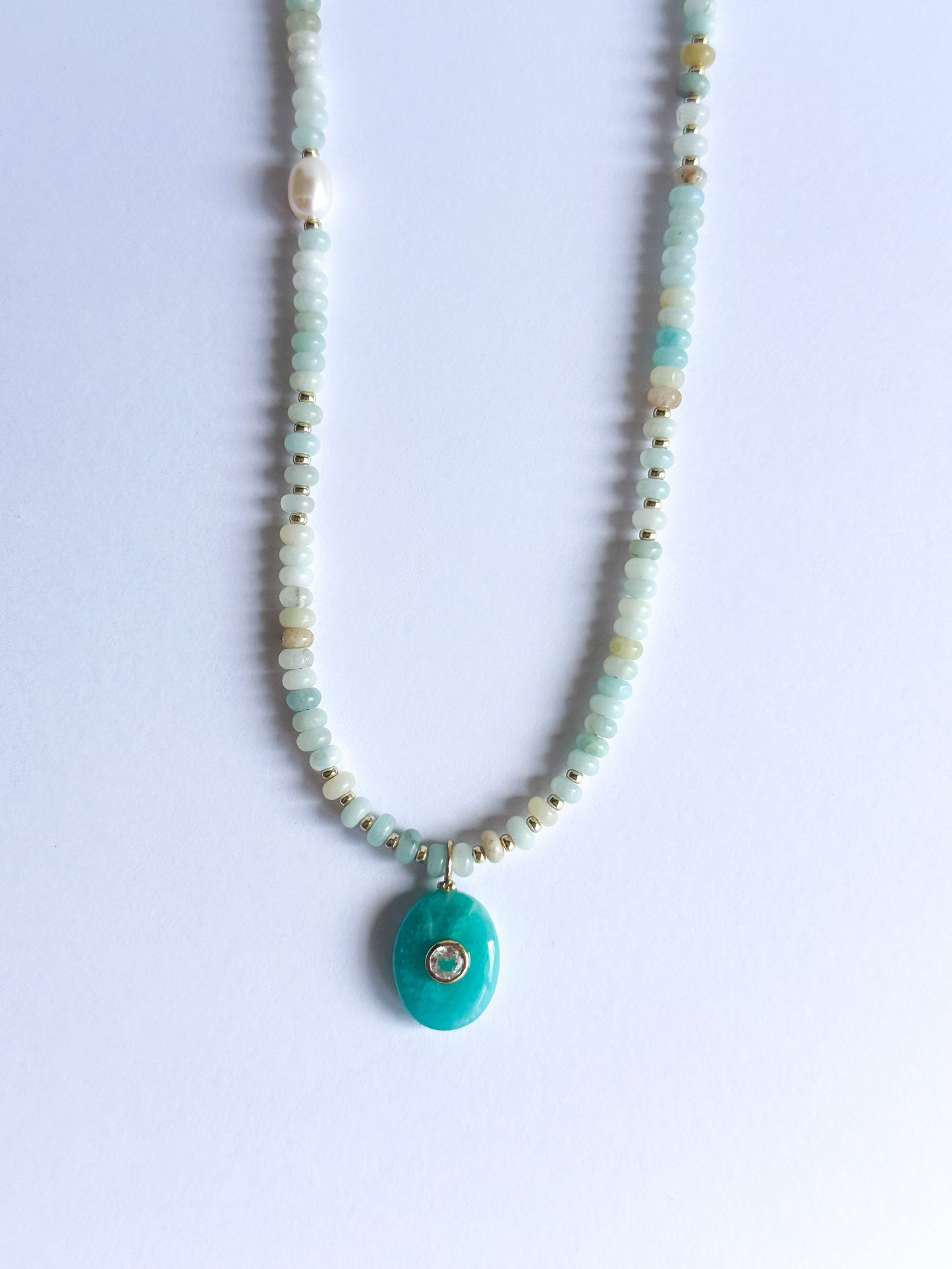 Amazonite with Turquoise Pendant
