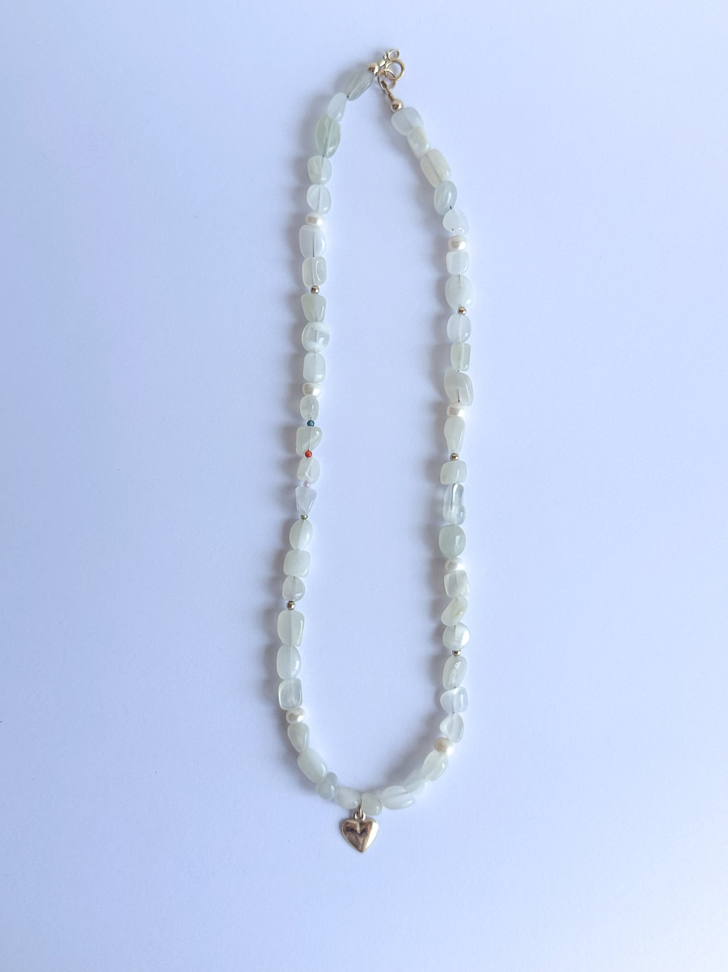 Moonstone Pebbles with Heart Charm