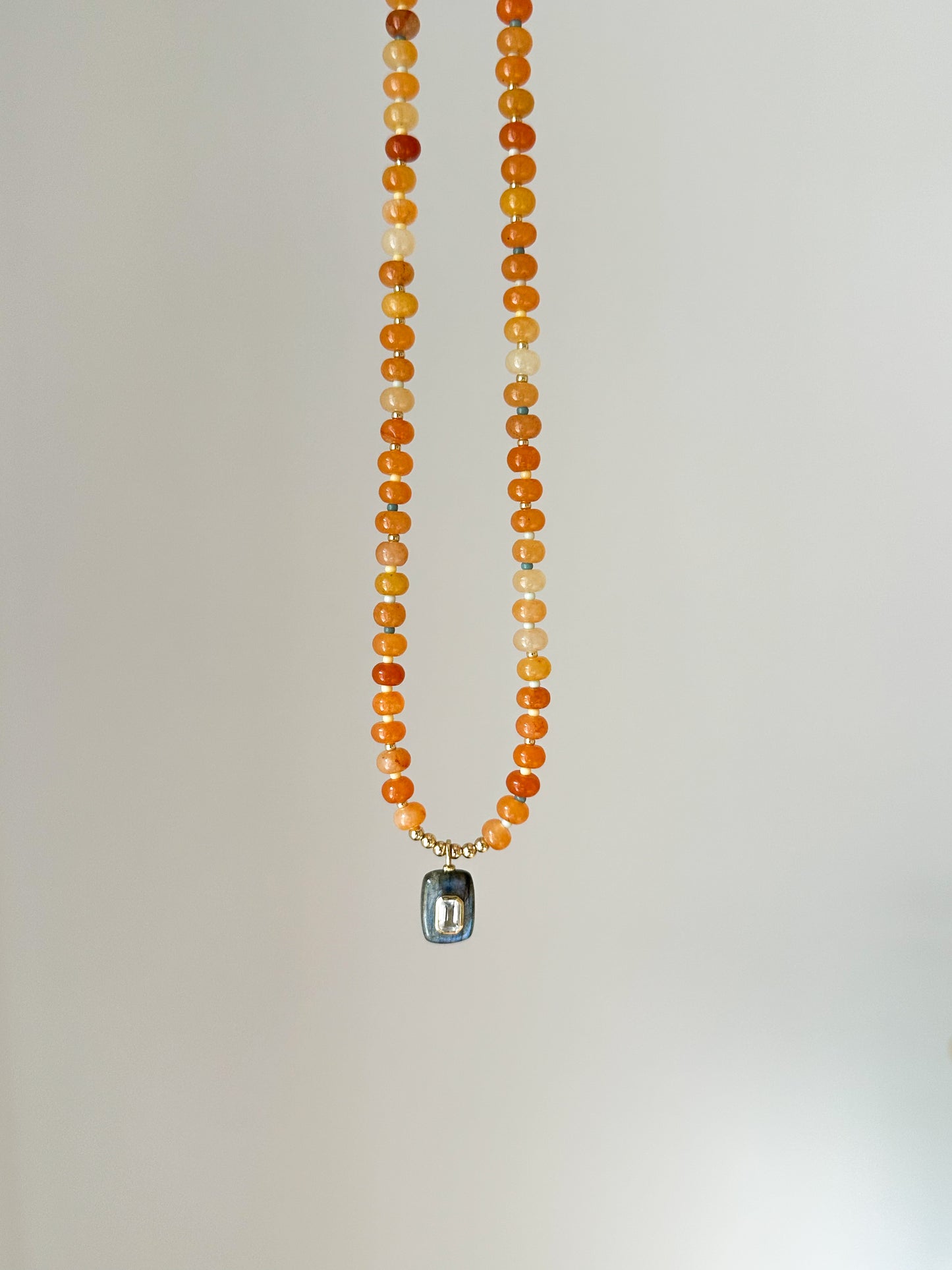 Firey Orange Aventurine with Smokey Quartz